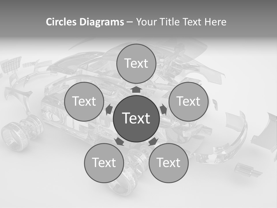 Grey White Background Wheel PowerPoint Template