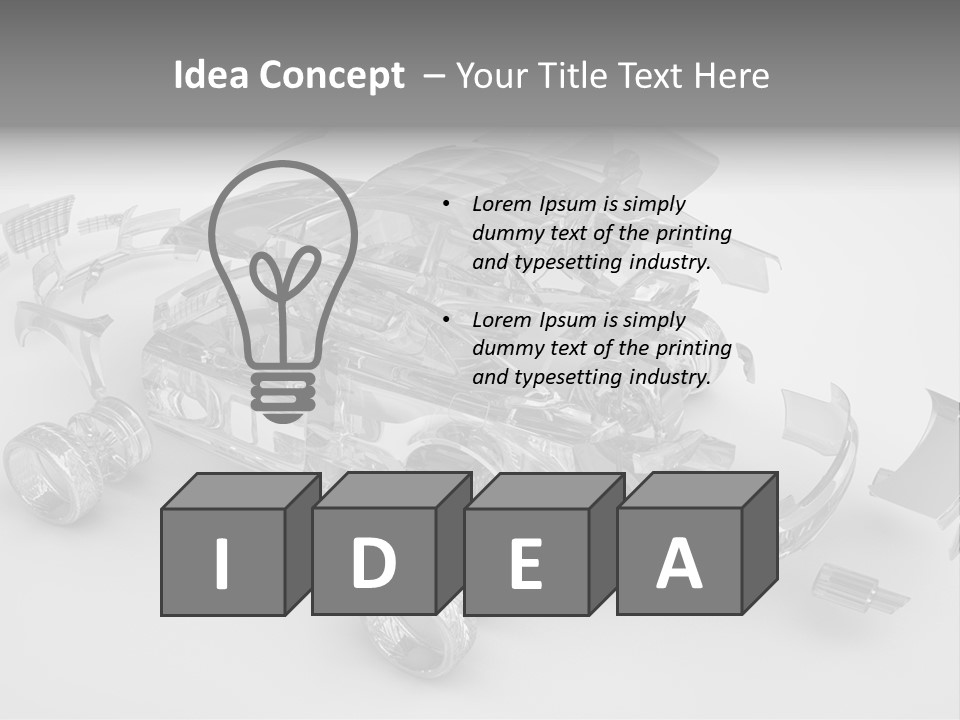 Grey White Background Wheel PowerPoint Template