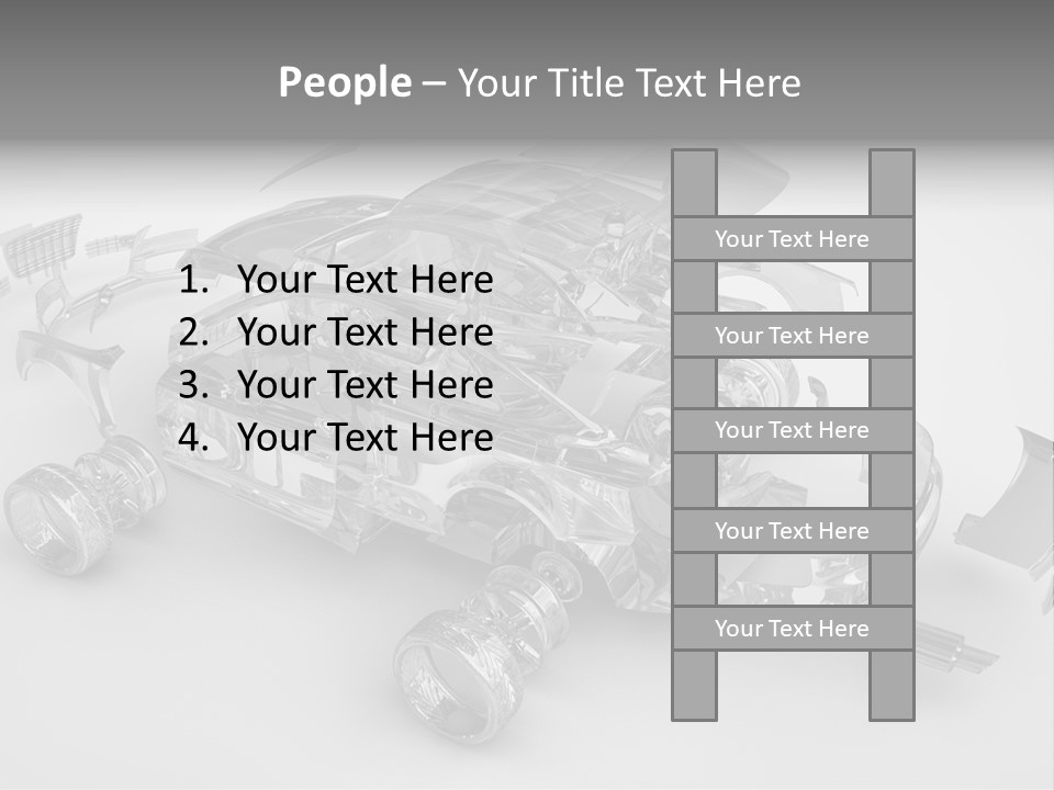 Grey White Background Wheel PowerPoint Template