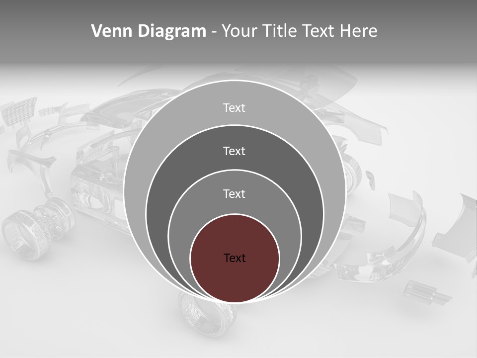 Grey White Background Wheel PowerPoint Template