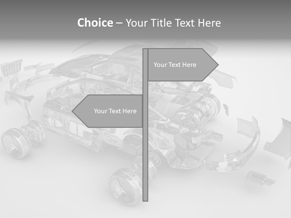 Grey White Background Wheel PowerPoint Template