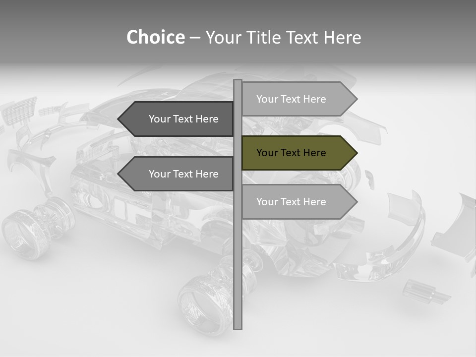 Grey White Background Wheel PowerPoint Template