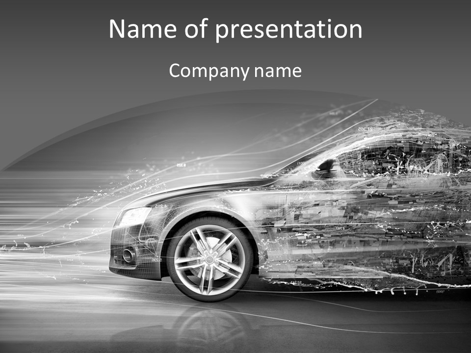 Rendering Vehicle Headlight PowerPoint Template