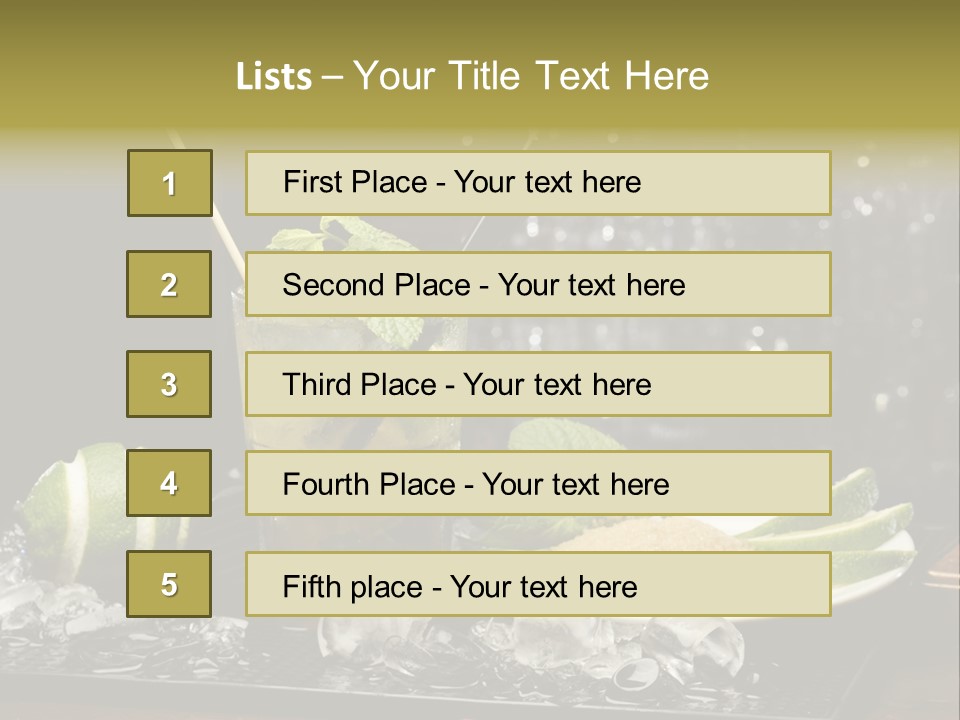 Disco Sugar Cane Straw PowerPoint Template