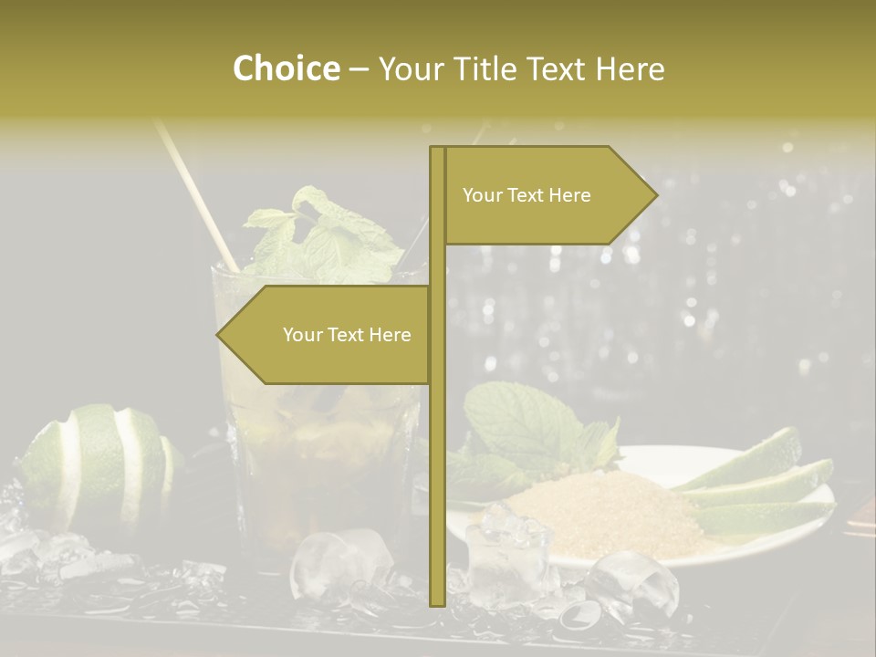 Disco Sugar Cane Straw PowerPoint Template