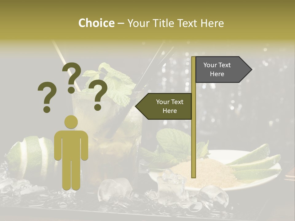 Disco Sugar Cane Straw PowerPoint Template