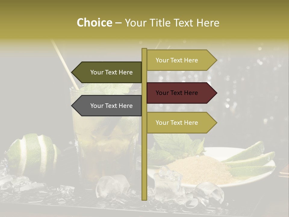 Disco Sugar Cane Straw PowerPoint Template