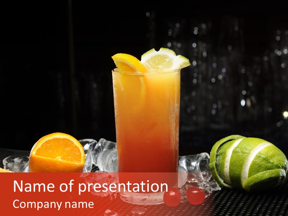 Grapefruit Nonalcoholic Strawberry PowerPoint Template