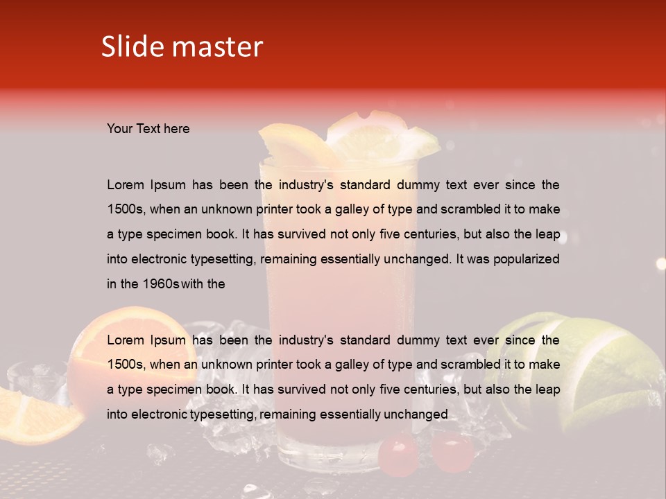 Grapefruit Nonalcoholic Strawberry PowerPoint Template