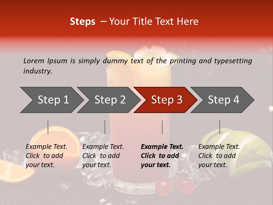 Grapefruit Nonalcoholic Strawberry PowerPoint Template
