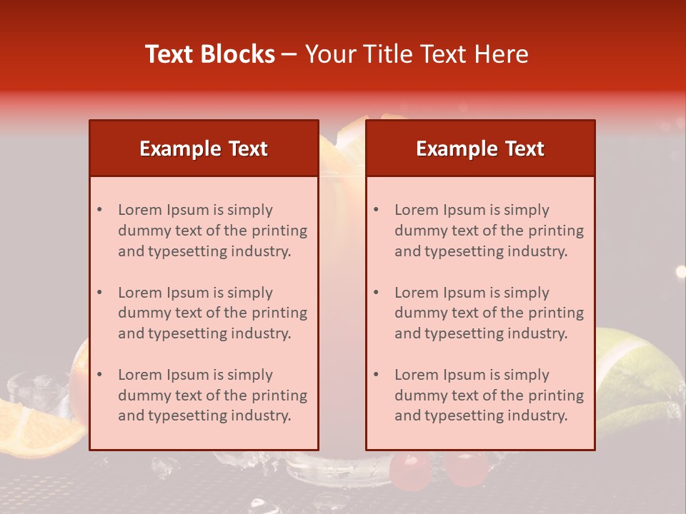 Grapefruit Nonalcoholic Strawberry PowerPoint Template