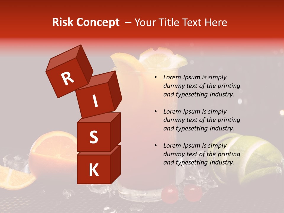 Grapefruit Nonalcoholic Strawberry PowerPoint Template