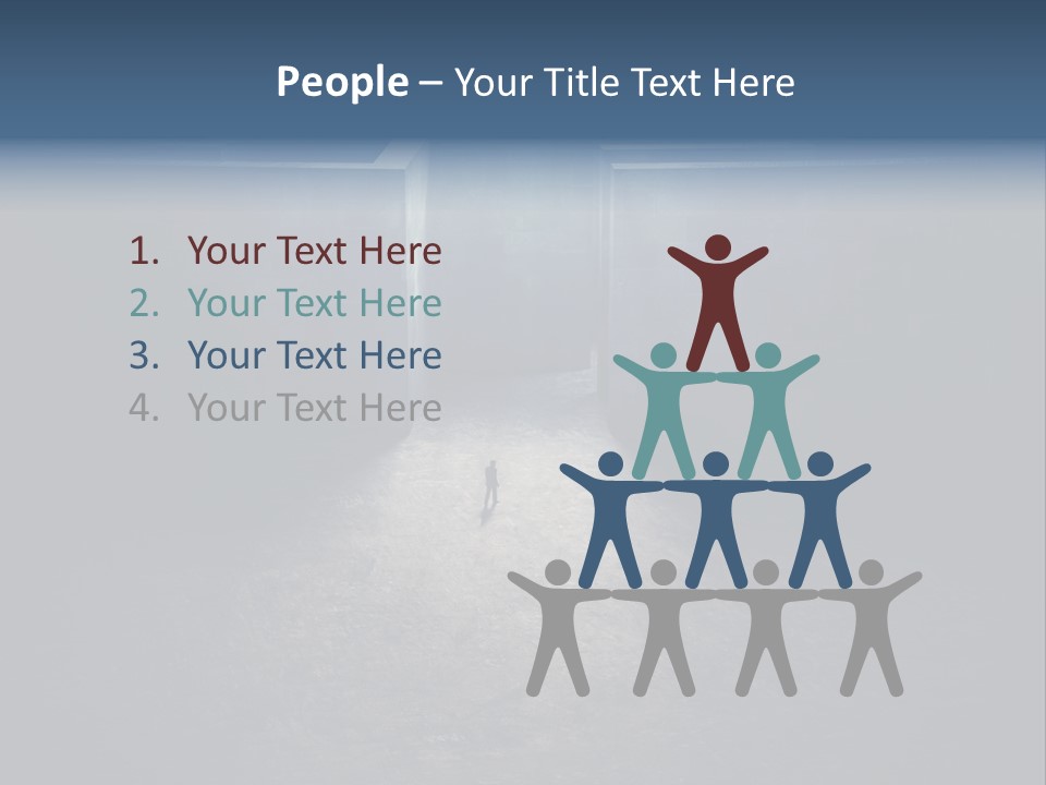 Illustration Men Labyrinth PowerPoint Template