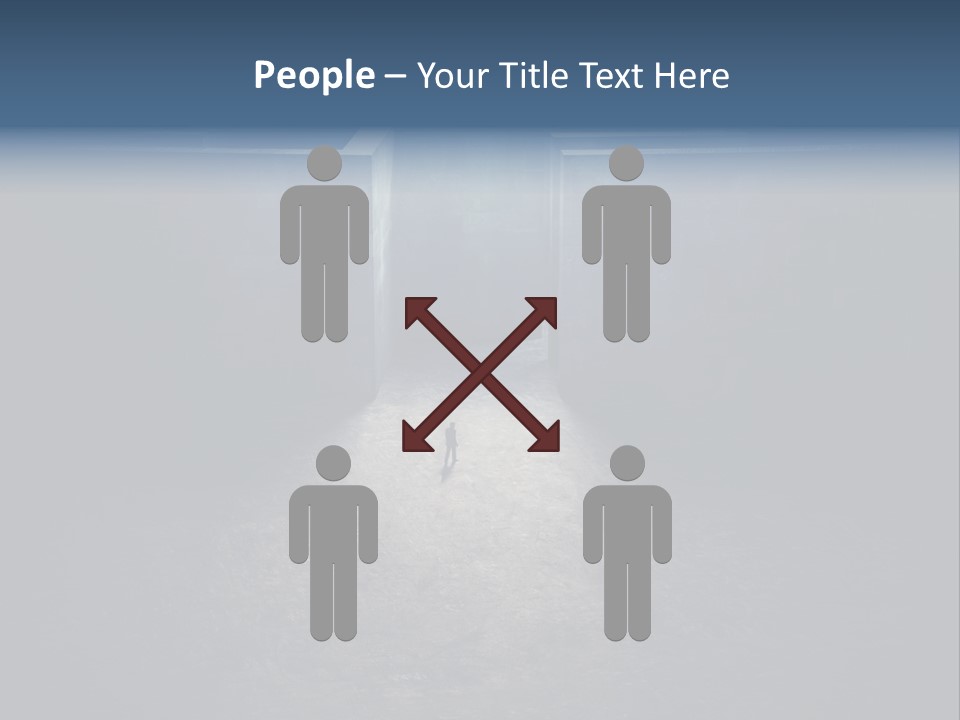 Illustration Men Labyrinth PowerPoint Template
