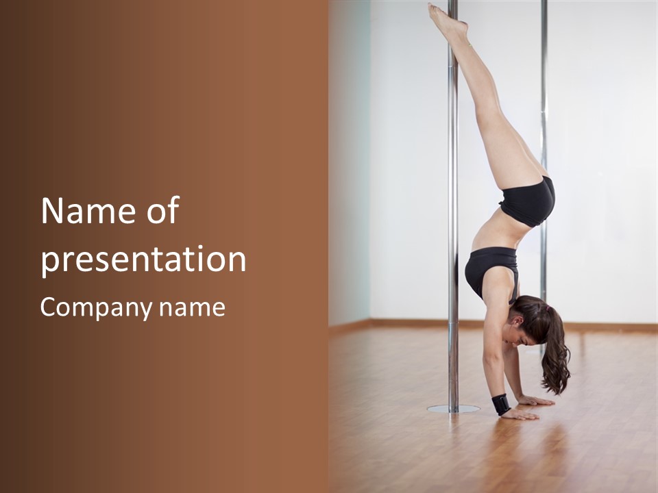 Female Girl Exercise PowerPoint Template