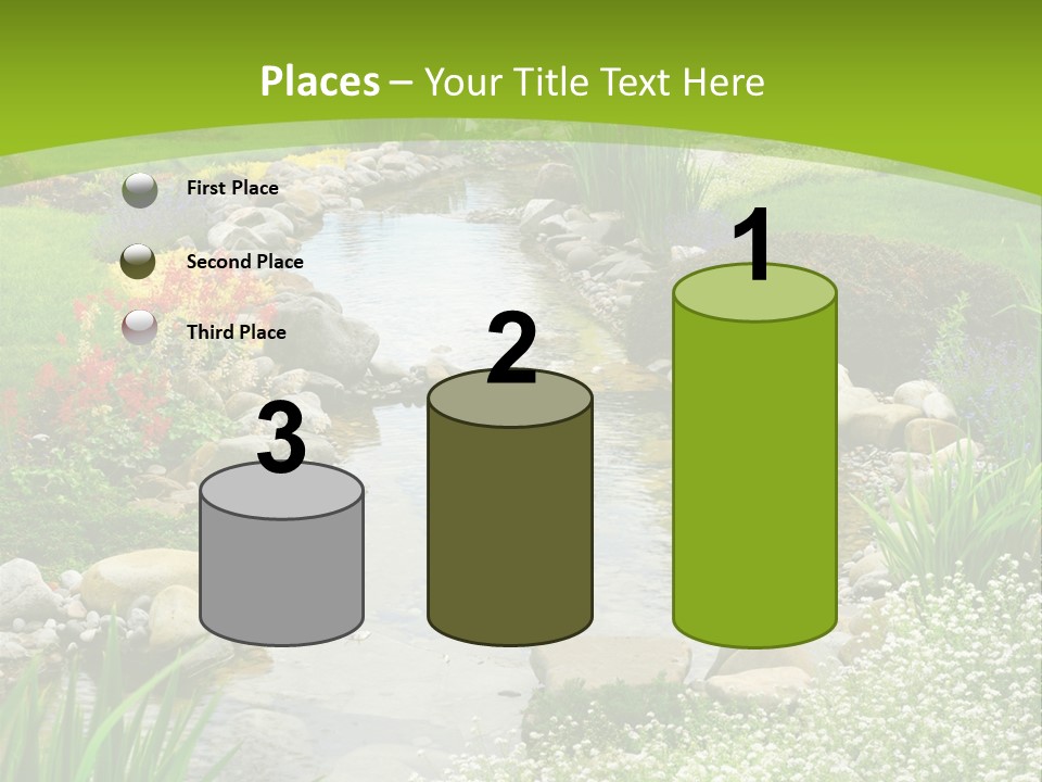 Water Japanese Blooming PowerPoint Template