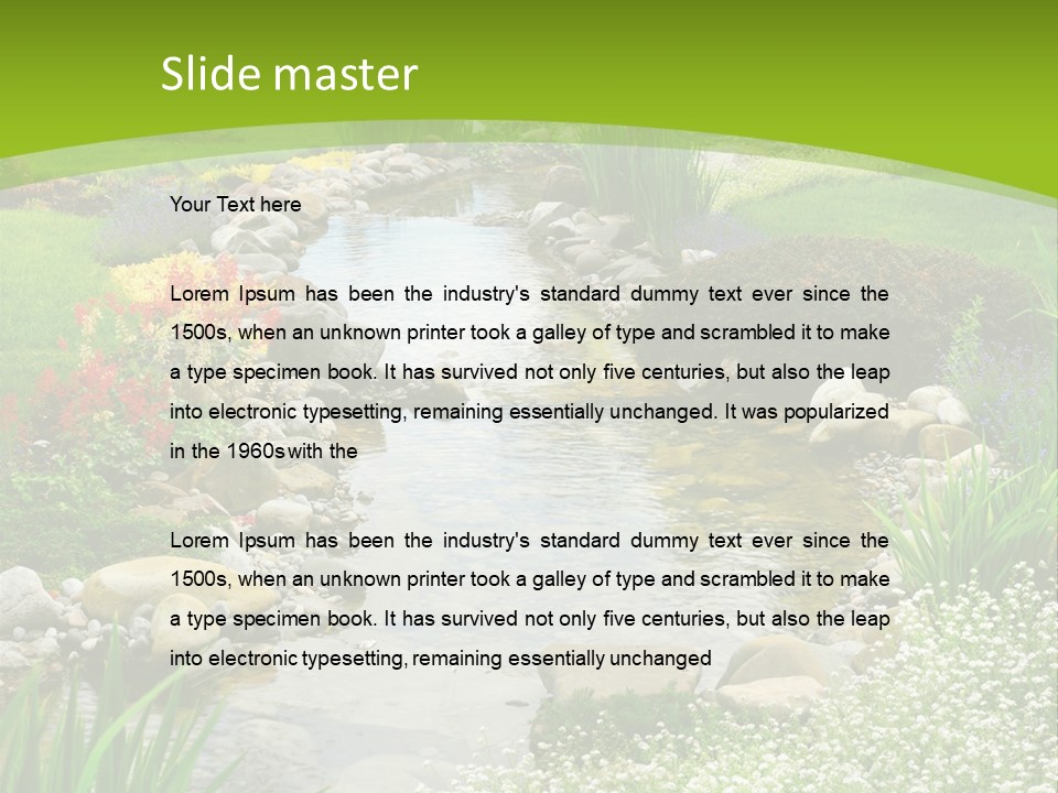 Water Japanese Blooming PowerPoint Template