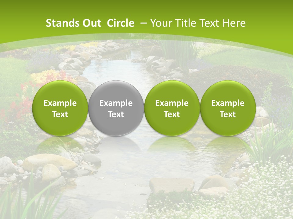 Water Japanese Blooming PowerPoint Template