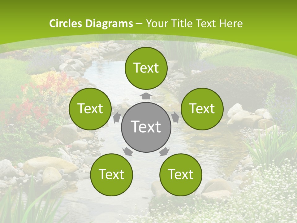 Water Japanese Blooming PowerPoint Template