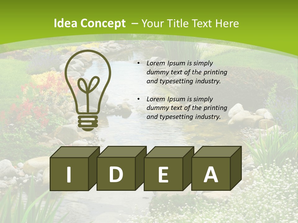 Water Japanese Blooming PowerPoint Template