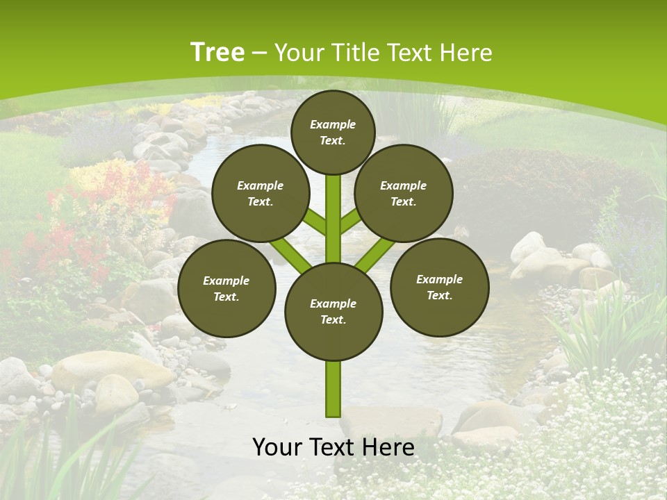 Water Japanese Blooming PowerPoint Template