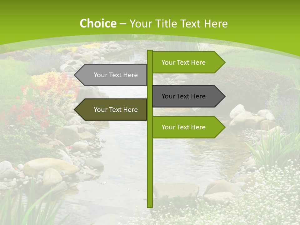 Water Japanese Blooming PowerPoint Template