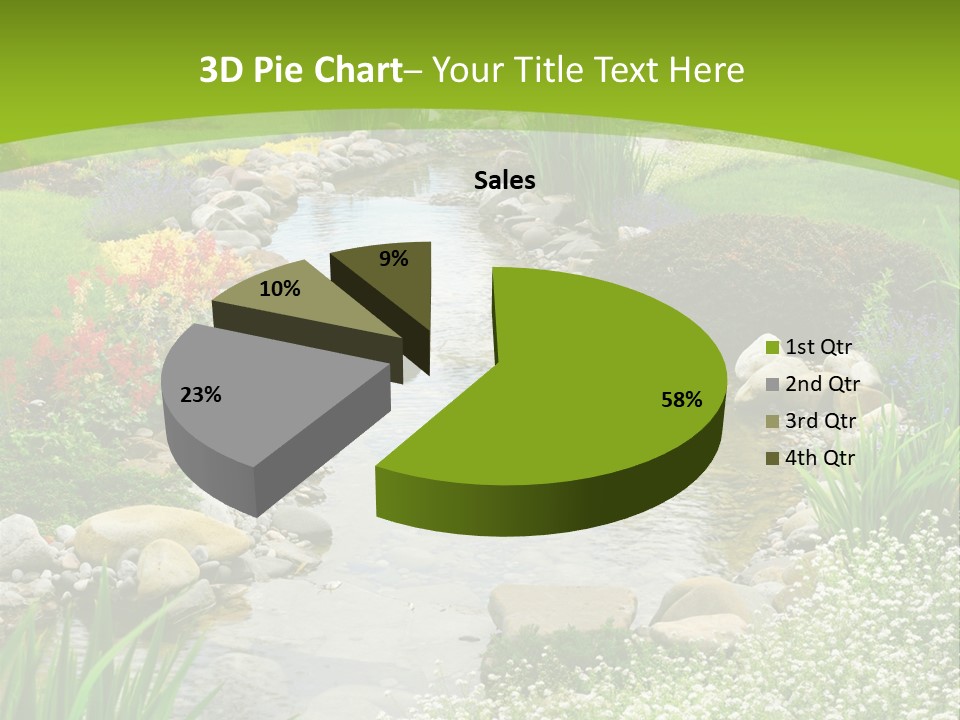 Water Japanese Blooming PowerPoint Template