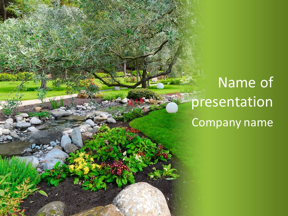 Beautiful Landscape Garden PowerPoint Template