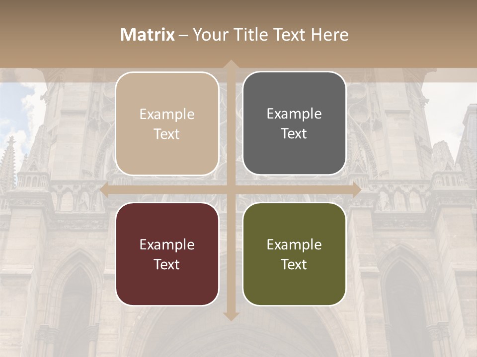 Gothic Facade Golden PowerPoint Template