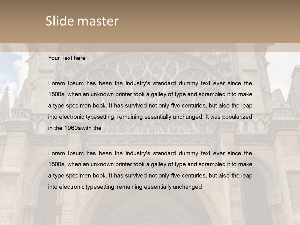 Gothic Facade Golden PowerPoint Template