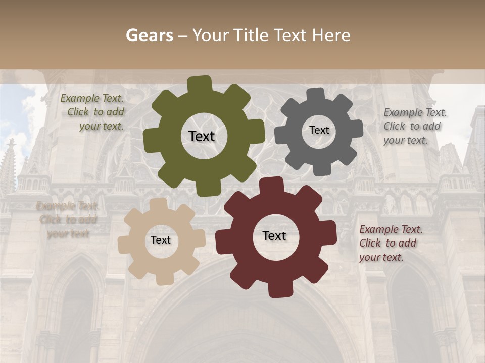 Gothic Facade Golden PowerPoint Template