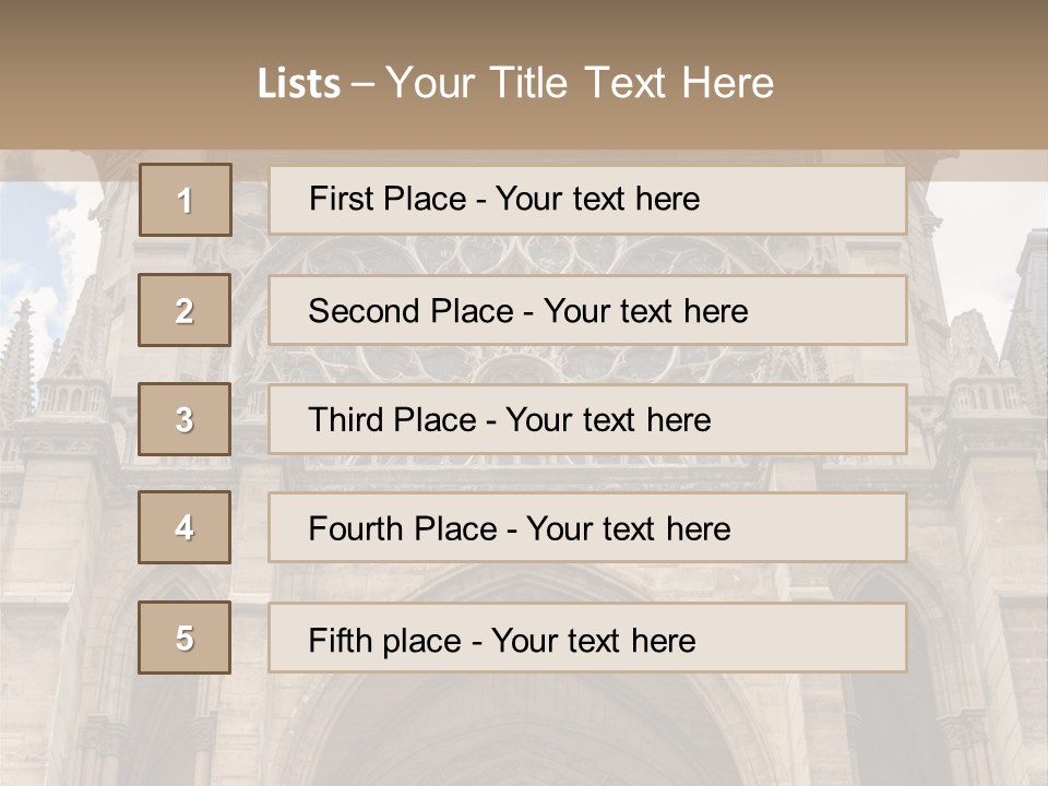 Gothic Facade Golden PowerPoint Template