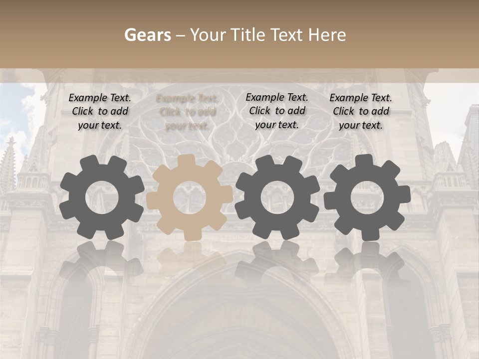 Gothic Facade Golden PowerPoint Template