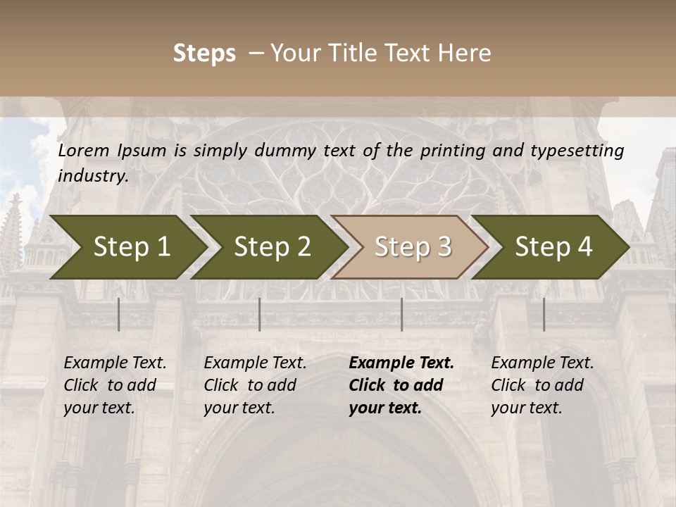 Gothic Facade Golden PowerPoint Template