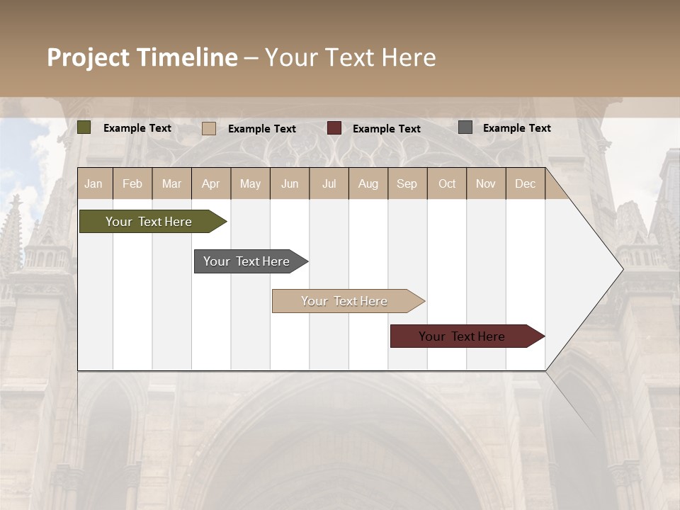 Gothic Facade Golden PowerPoint Template
