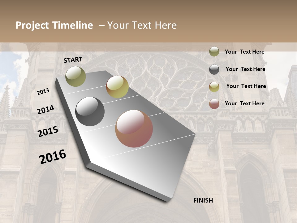 Gothic Facade Golden PowerPoint Template