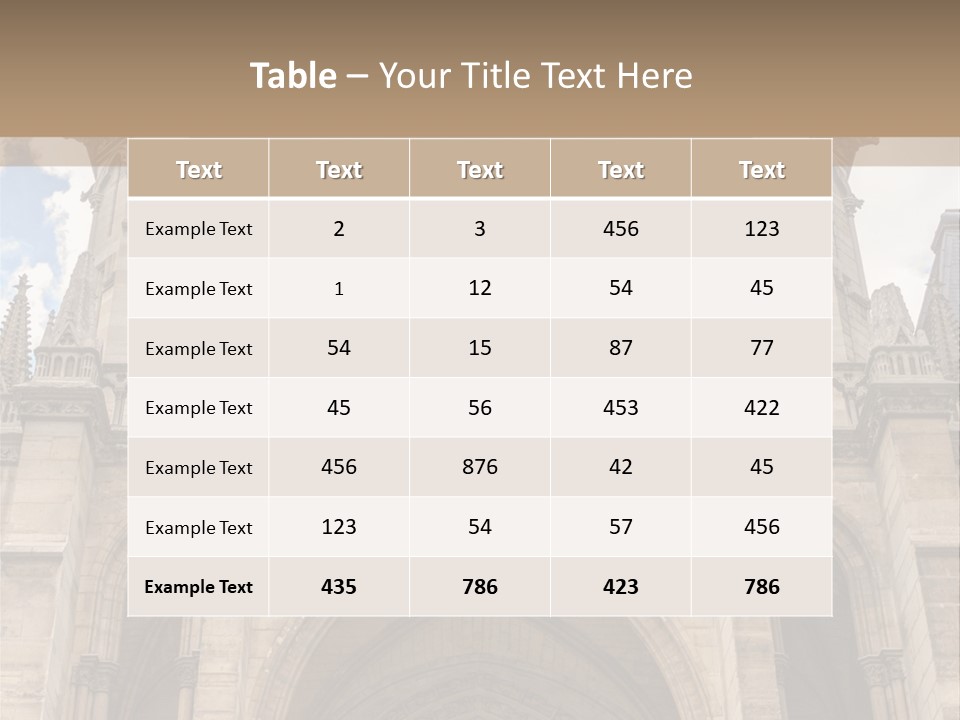 Gothic Facade Golden PowerPoint Template