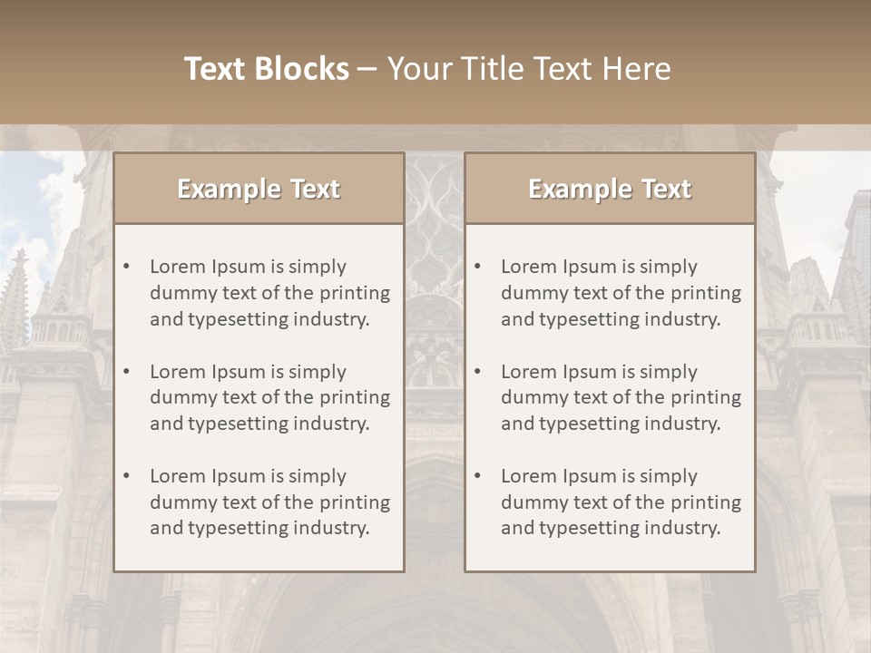 Gothic Facade Golden PowerPoint Template