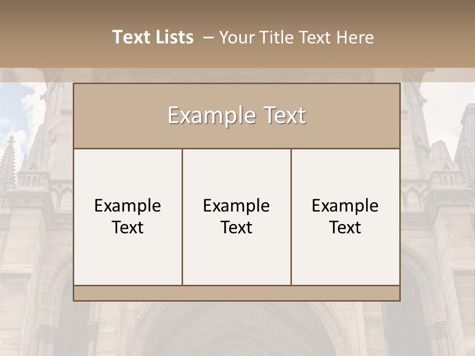 Gothic Facade Golden PowerPoint Template