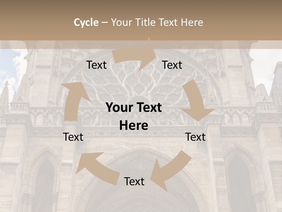 Gothic Facade Golden PowerPoint Template