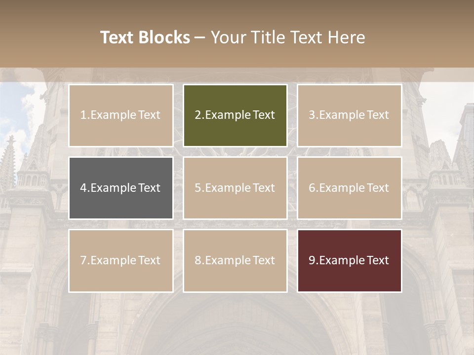 Gothic Facade Golden PowerPoint Template