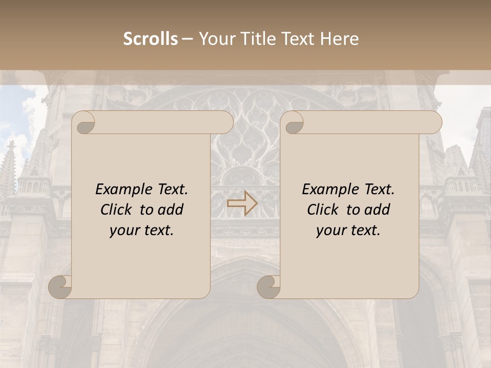 Gothic Facade Golden PowerPoint Template