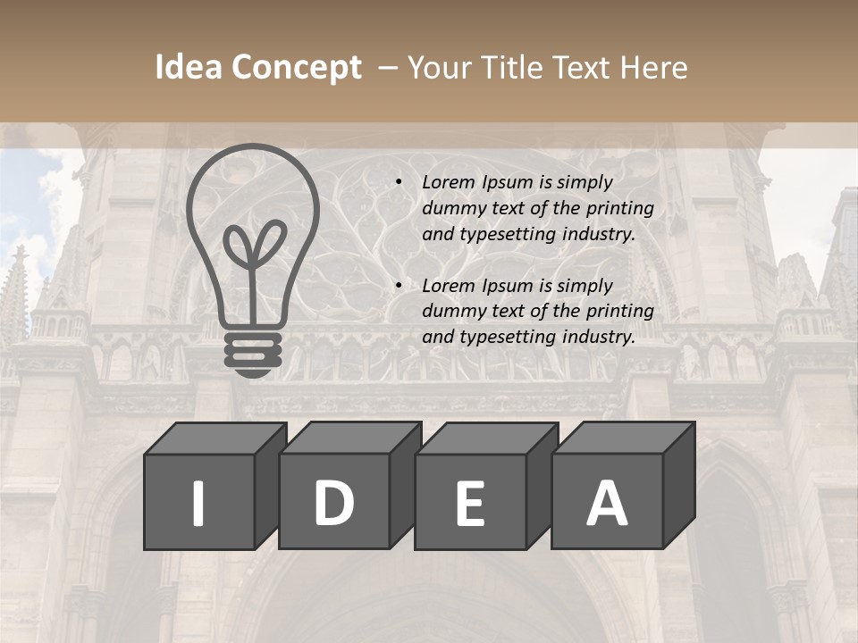 Gothic Facade Golden PowerPoint Template