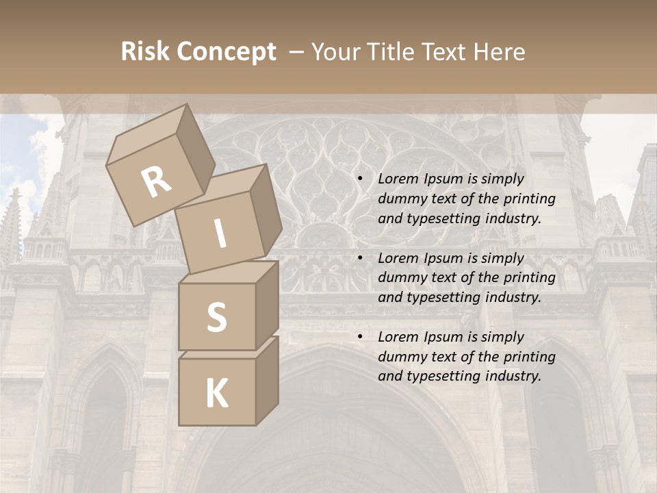 Gothic Facade Golden PowerPoint Template