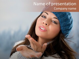 Smiling Winter Person PowerPoint Template