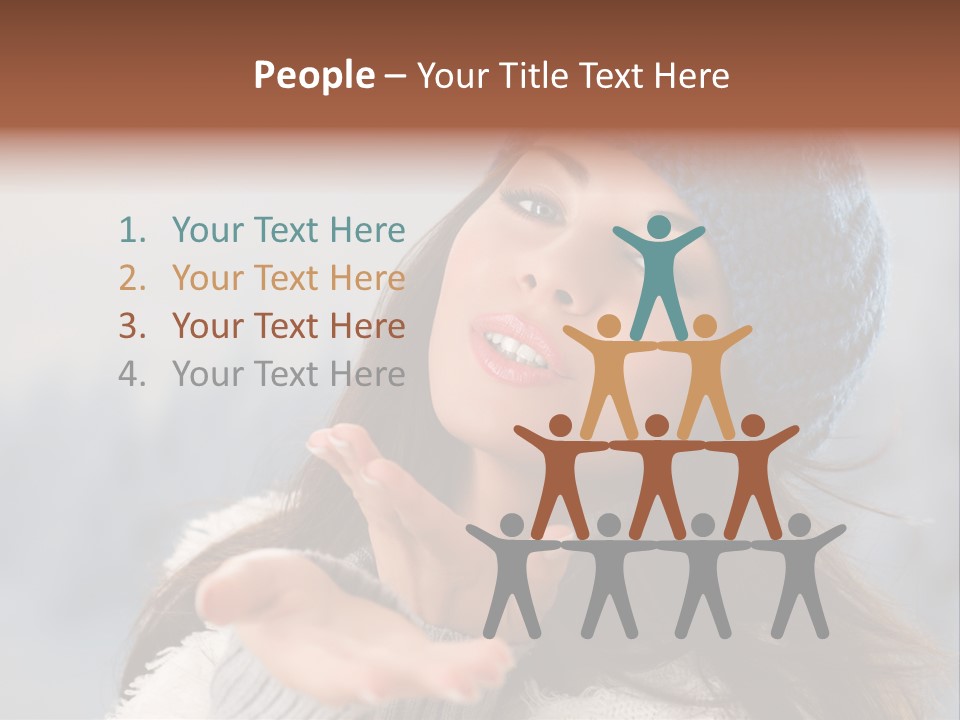 Smiling Winter Person PowerPoint Template