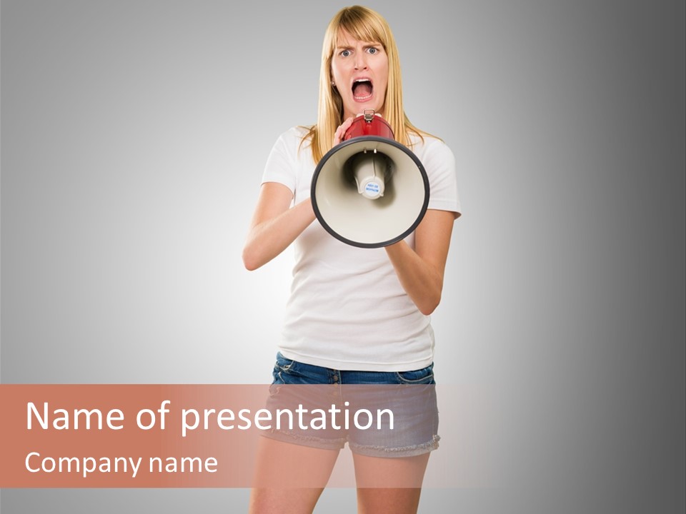 Bullhorn Casual Urgent PowerPoint Template