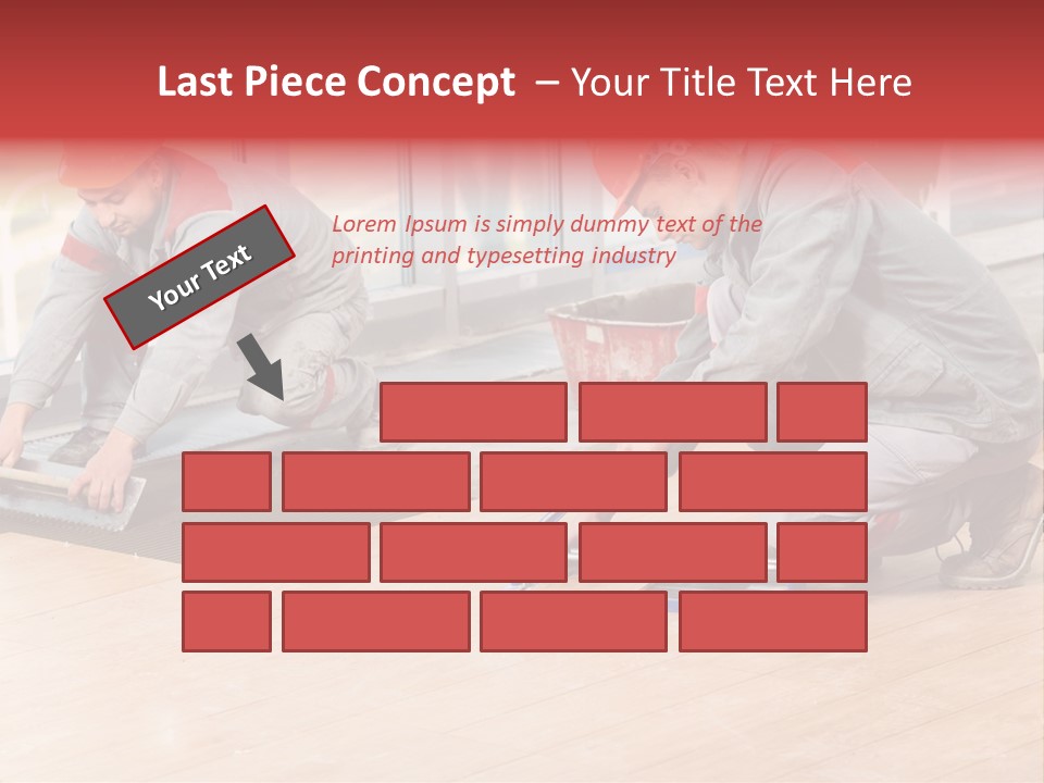 Interiors Cement Labor PowerPoint Template