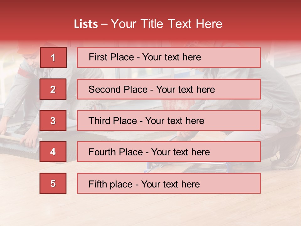 Interiors Cement Labor PowerPoint Template