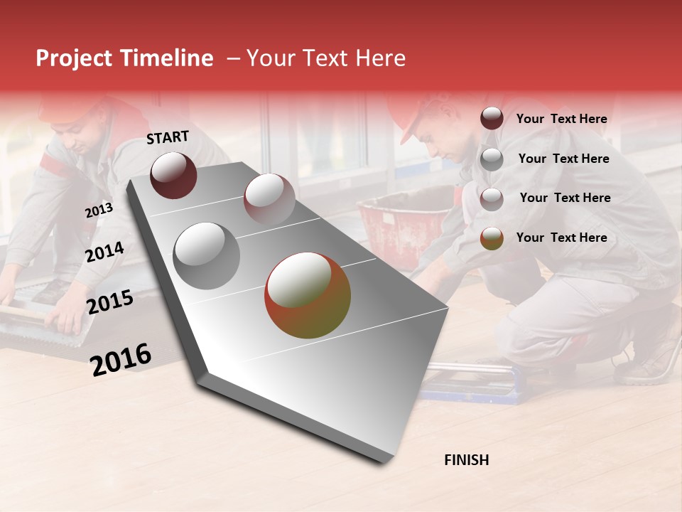 Interiors Cement Labor PowerPoint Template